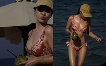 Văn Mai Hương tuổi 31 diện bikini 'bốc lửa', da nâu nổi bật