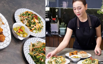 Phương Oanh chăm vào bếp dịp nghỉ lễ, nấu món ăn đơn giản, dễ làm mà ngon miệng