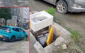 Hà Nội: Thêm xe ô tô bị 'sập bẫy' khi di chuyển qua Dự án D20 Cầu Giấy