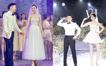 Chi tiết đôi giày bệt tinh tế trong đám cưới của 2 nàng hoa hậu họ Đỗ