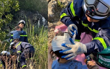 2 trẻ mắc kẹt dưới hố sâu khi đi dã ngoại ở núi Trầm