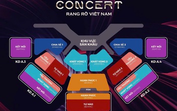 Bất ngờ sơ đồ sân khấu và giá vé sự kiện 'V Concert - Rạng rỡ Việt Nam'