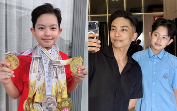 Phan Hiển 'giật mình' vì sự cao lớn của con trai 10 tuổi