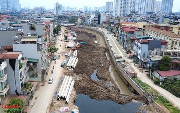Hà Nội: Hiện trạng ngổn ngang tại dự án thoát nước nghìn tỷ kênh dẫn nước La Khê
