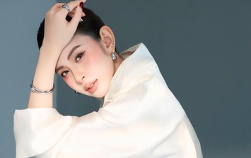 'Dâu hào môn' Hương Liên diện cả cây trắng sang trọng, đẳng cấp
