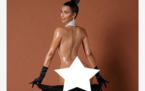 Kim Kardashian gây sốc khi khoe vòng 3 trứ danh "trần trụi" trên tạp chí