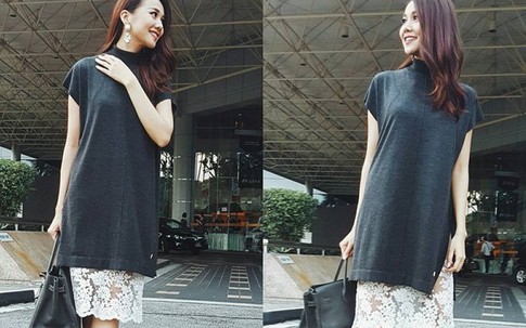 Tín đồ thời trang phát sốt với bộ đôi áo len - váy ren