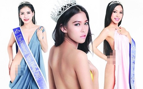 Hình ảnh khoe thân phản cảm của Hoa hậu quỳ lạy mẹ bên thùng rác