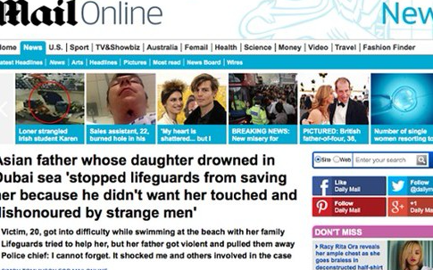 Tin cha để con gái chết đuối khiến báo chí thế giới "đỏ mặt"