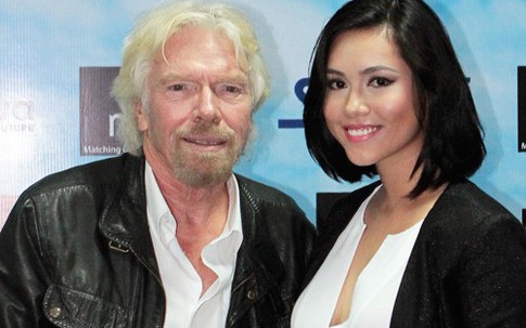 Á hậu Hoàng My gặp gỡ tỷ phú Anh Richard Branson
