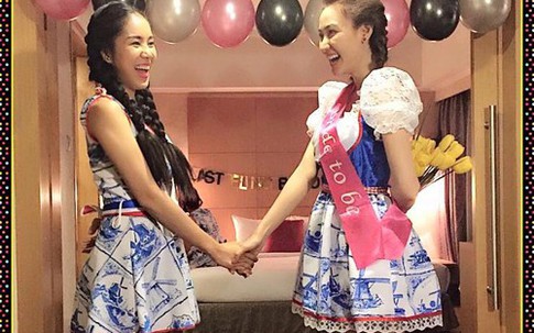 Lê Phương dự tiệc độc thân của Ngân Khánh
