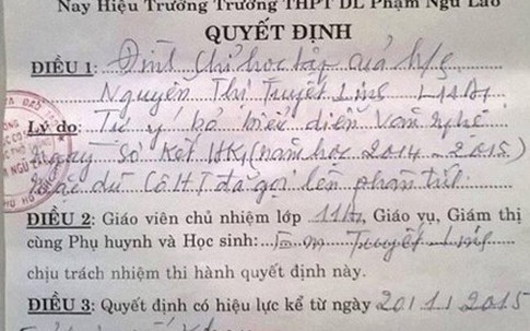 Nữ sinh  bị đuổi học vì “bỏ diễn văn nghệ”: Nhà giáo ưu tú cũng phải "sốc"