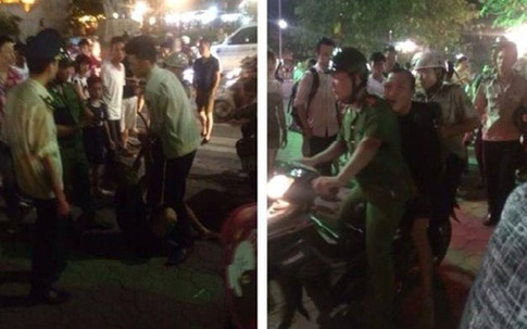 Người đàn ông la hét, đập phá ở tháp Bút