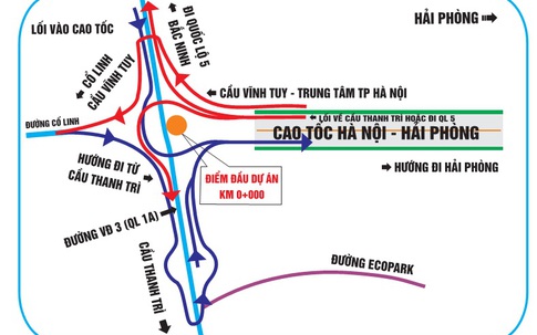 "Bí kíp" tránh lạc đường khi qua các nút giao cao tốc Hà Nội – Hải Phòng