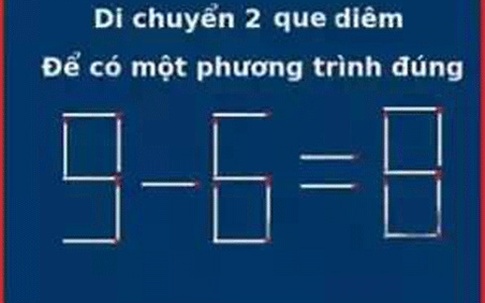 3 cách di chuyển đúng cho bài toán que diêm