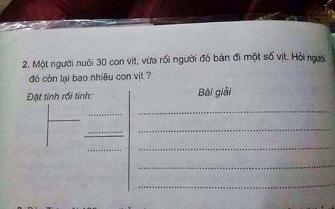 Bài Toán lớp 3 tính số vịt khiến giáo viên bối rối