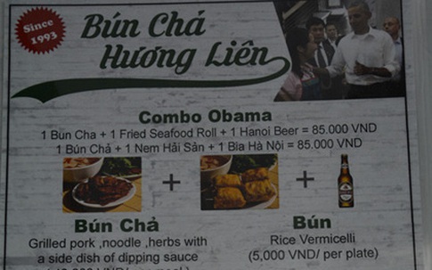 Quán bún chả Hương Liên đưa 'combo Obama' vào thực đơn