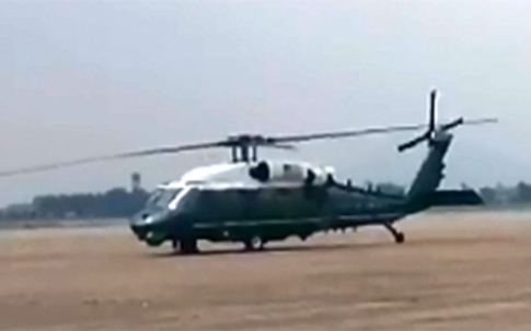 Siêu trực thăng của Tổng thống Mỹ chạy thử tại sân bay Nội Bài