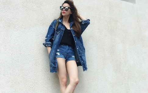 Hồ Ngọc Hà sexy bỏng mắt với soóc jean 5cm của Katun