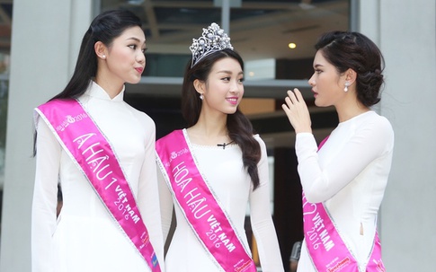 Top 3 Hoa hậu Việt Nam 2016 đọ dáng với áo dài trắng