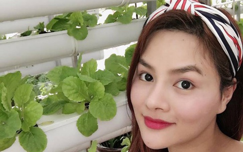 Vũ Thu Phương trồng rau thủy canh trên sân thượng