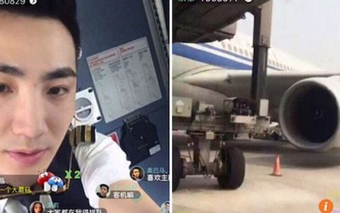 Trung Quốc: Phát hoảng phi công "lên sóng trực tiếp" bằng điện thoại khi đang bay