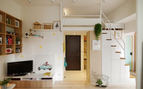Căn hộ 45 m2 vẫn rộng rãi nhờ gác xép đẹp như mơ