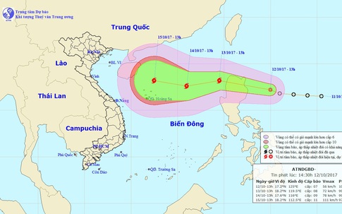 Thêm cơn bão mới gần Biển Đông