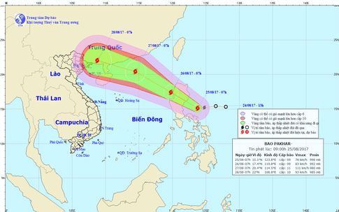 Tin mới về bão gần bờ mạnh cấp 8