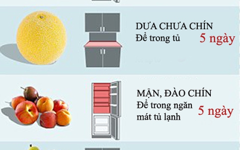 Thời gian bảo quản tủ lạnh tối đa với từng loại thực phẩm