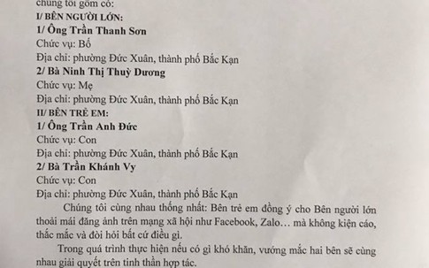 Ông bố lên tiếng về biên bản thỏa thuận đăng ảnh con lên Facebook