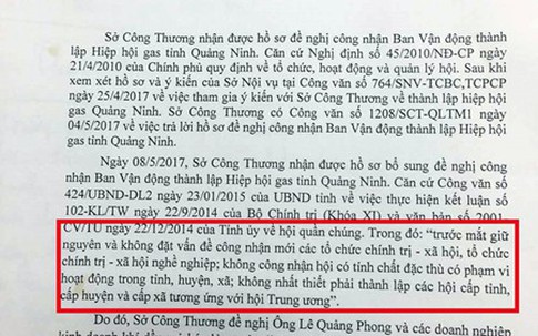 Quảng Ninh: Hoạt động theo “luật rừng” của hiệp hội gas “chui”