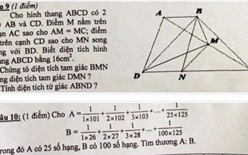 Học sinh lớp 5 'khóc như mưa' vì đề Toán quá khó