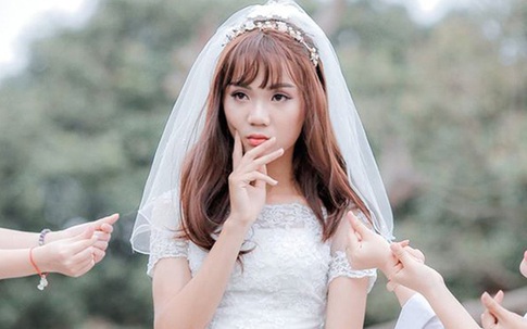 Nam sinh Bắc Ninh mặc váy cô dâu xinh đẹp như con gái