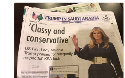 Melania Trump được khen ngợi vì mặc đẹp ở Arab Saudi