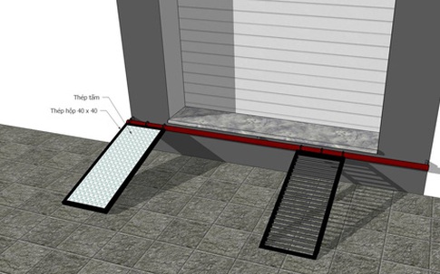 Giải pháp bậc lên xuống cho nhà phố bị giải tỏa vỉa hè