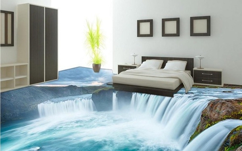 Sáng ngủ dậy giật thót tim vì cứ tưởng đang nằm ở thác nước cheo leo với sàn nhà 3D