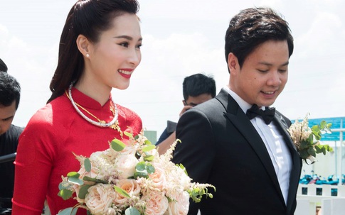 Hoa hậu Đặng Thu Thảo rạng ngời bên chồng đại gia trong lễ rước dâu
