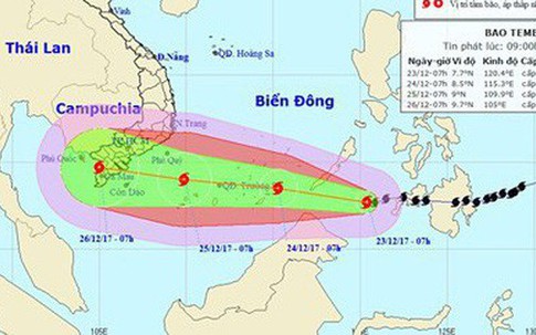 Ứng phó bão mạnh Tembin: Cấm biển trước 16h chiều nay 23/12