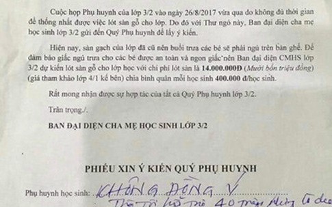 Ông bố ở Sài Gòn gửi đơn đến Chính phủ kiến nghị dẹp hội phụ huynh