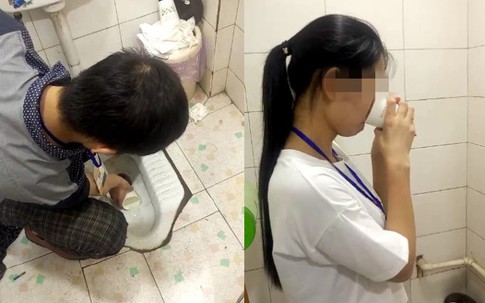 Nhân viên nghẹn ngào múc nước thải toilet uống, sự việc khiến dân mạng sục sôi căm phẫn
