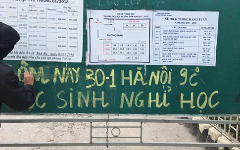Hà Nội: Rét dưới 9 độ C, nhiều trường cho học sinh nghỉ học