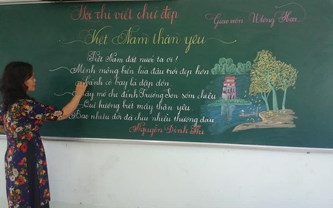 Trầm trồ trước chữ viết “đẹp như tranh” của các giáo viên tiểu học