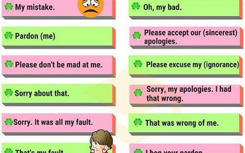 Những cách nói thay thế 'Sorry'