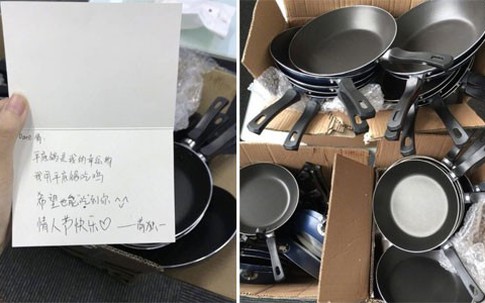 Cô gái được bạn trai tặng 250 chiếc chảo trong lễ Tình nhân