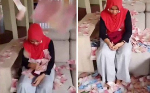 Ném 'mưa' tiền vào mặt bạn sau khi bị bạn cướp chồng