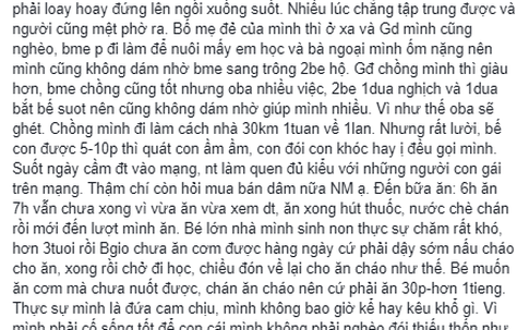 Phẫn nộ khi chồng thấy con khóc không dỗ còn quát vợ 'Có 2 đứa không chăm nổi'