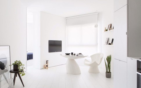 Căn hộ nhỏ hẹp 42m² nhìn rộng thênh thang nhờ sử dụng gam màu trắng tinh khôi