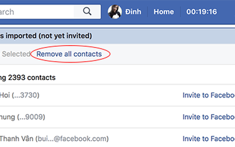 Cách xoá danh bạ điện thoại trên Facebook