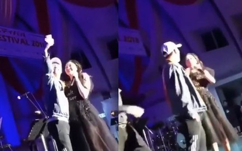 Văn Mai Hương bị fan nam cưỡng hôn trên sân khấu